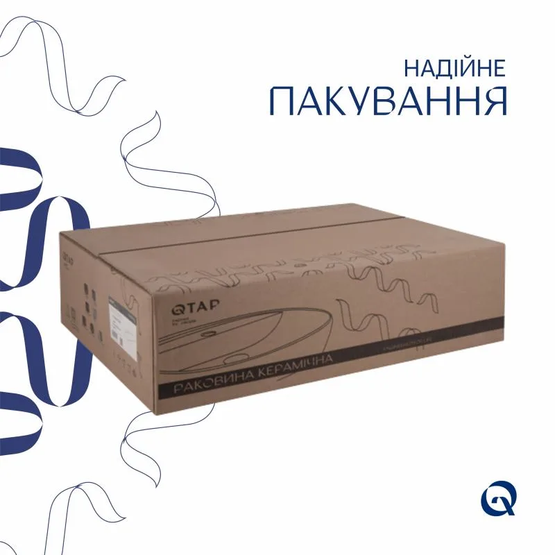 Раковина підвісна овальна керамічна 565х400 мм біла Qtap Cardinal