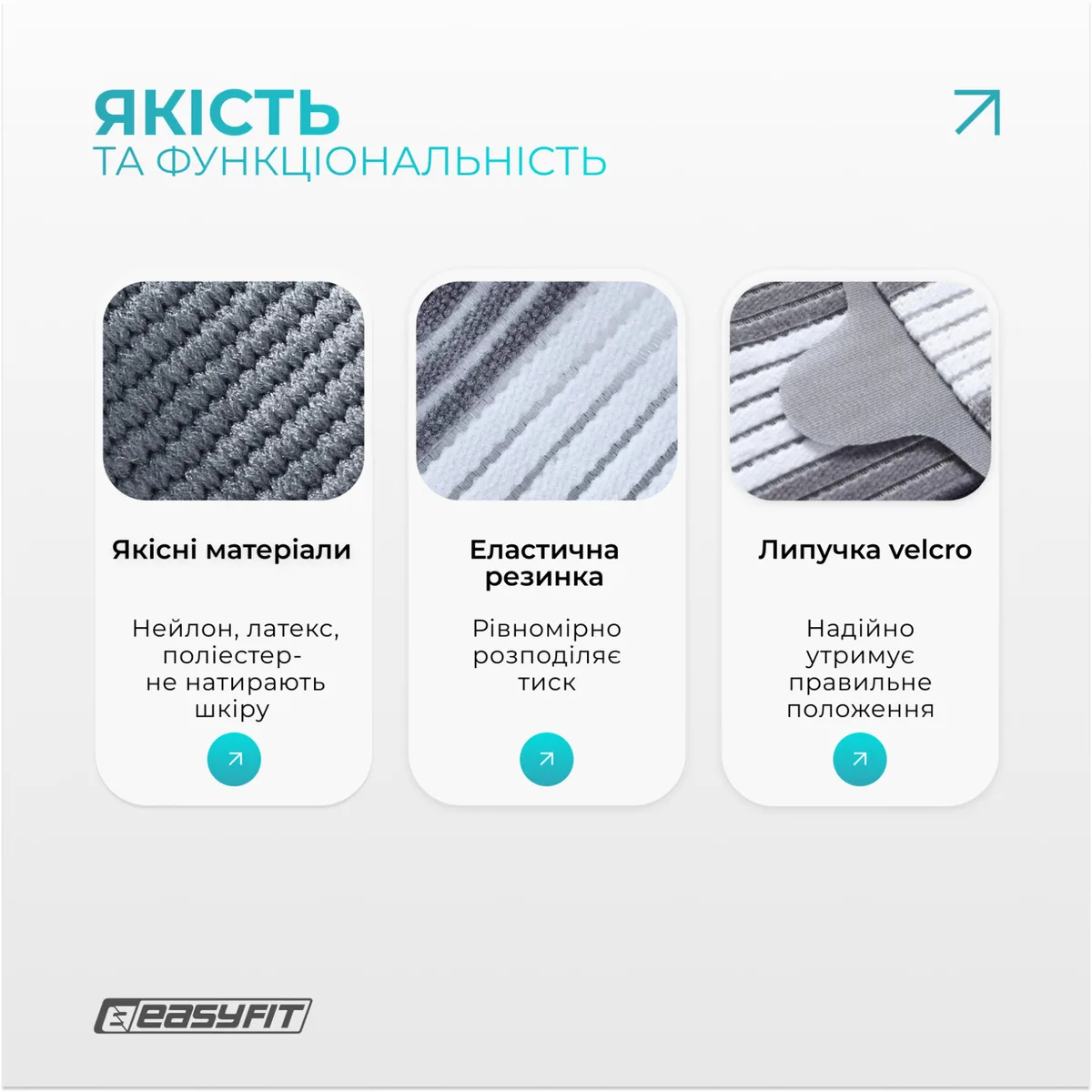 Наколенник EasyFit Flex еластичний колінний бандаж M сірий