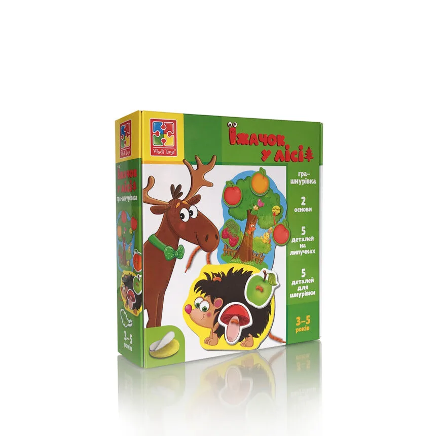 Ігра-шнурівка з липучками Vladi Toys картон 2 основи 5 деталей кольорова