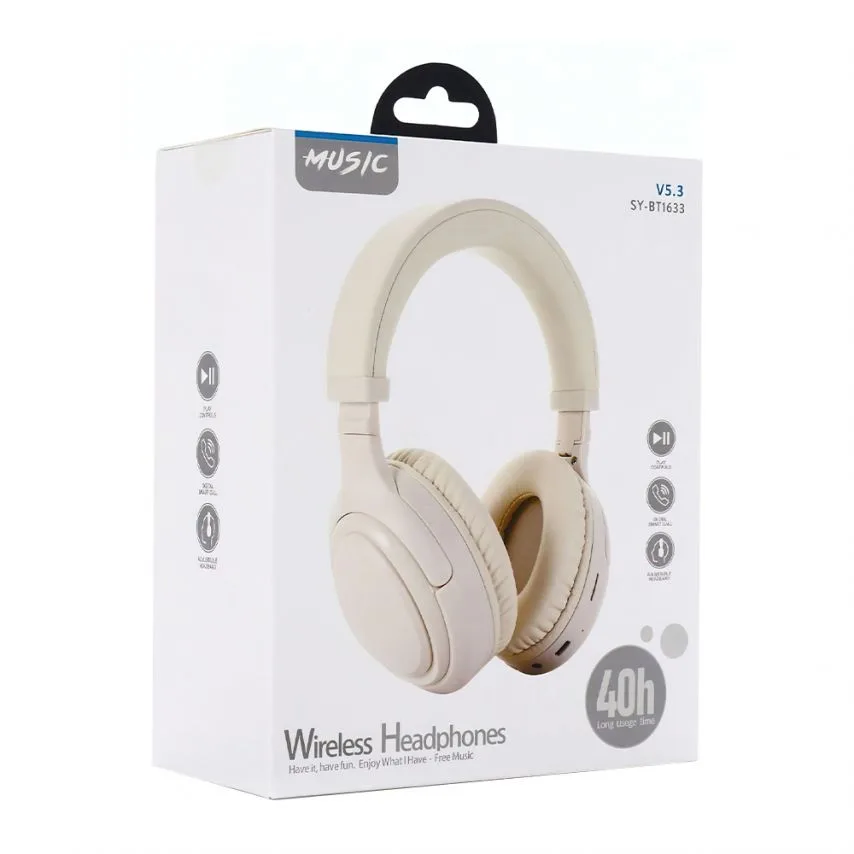 Навушники Bluetooth SY-BT1633 Бездротові Накладні 165х198х78 мм Білий