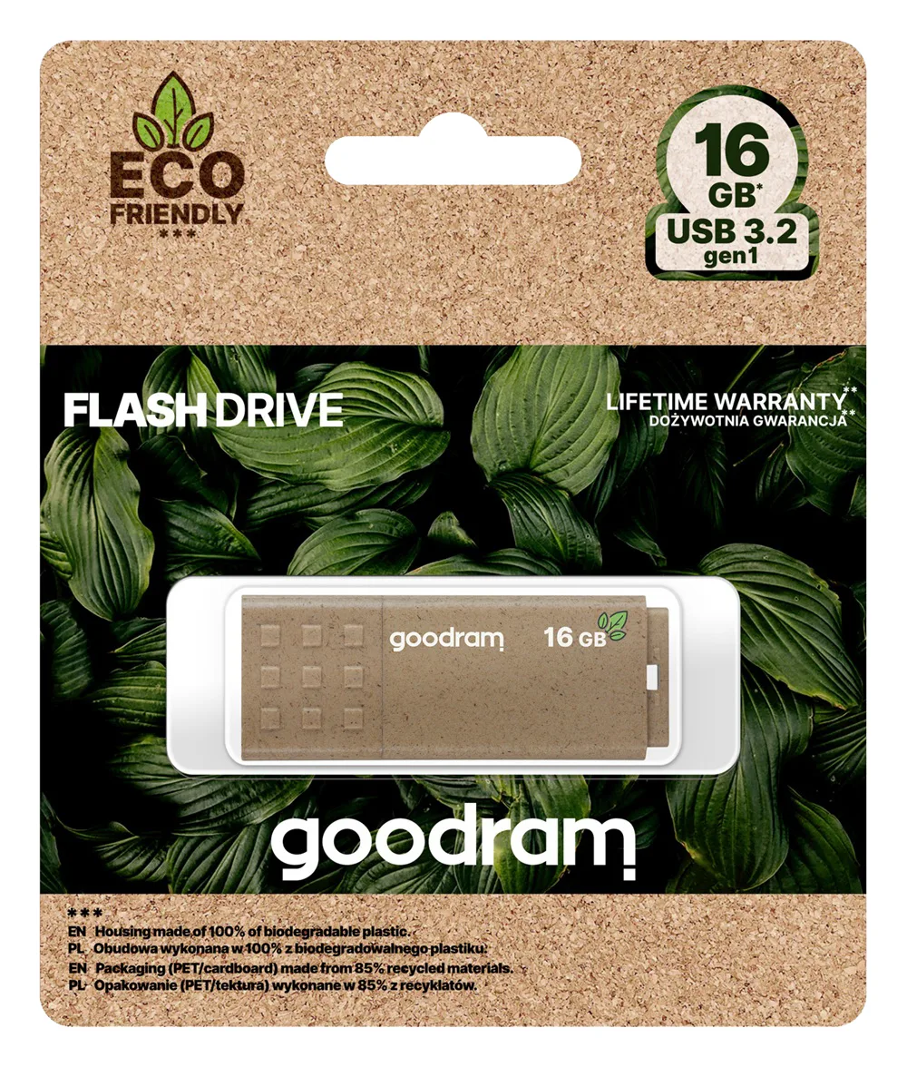 Флешка Goodram 16 ГБ USB 3.2 Коричнева Пластикова