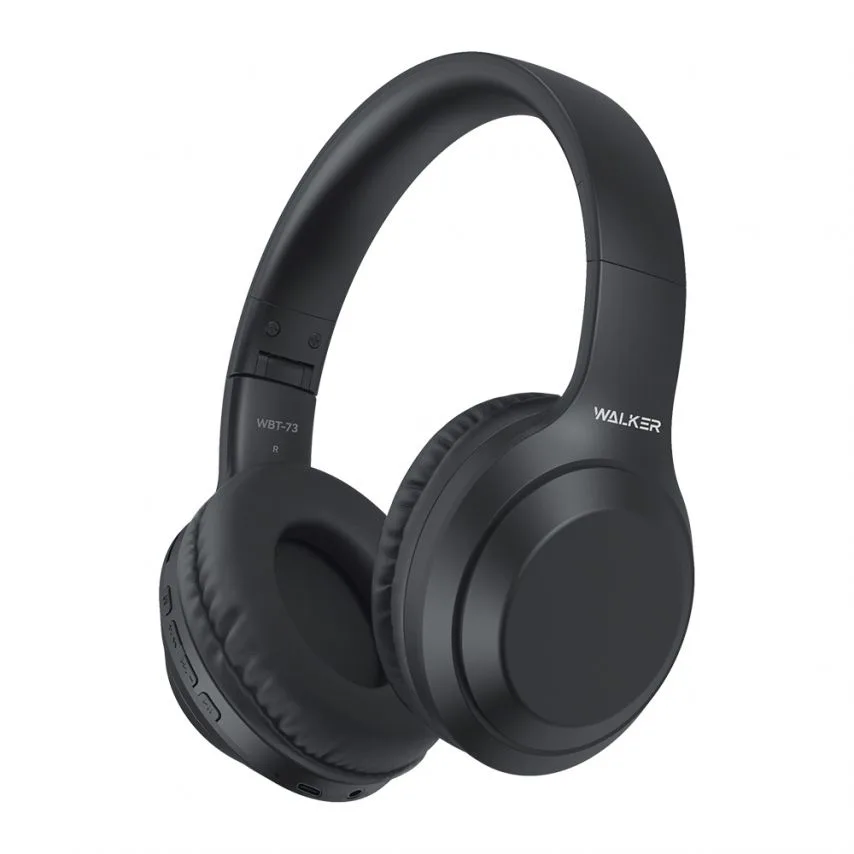 Наушники Bluetooth WALKER накладные черные 40 мм искусственная кожа