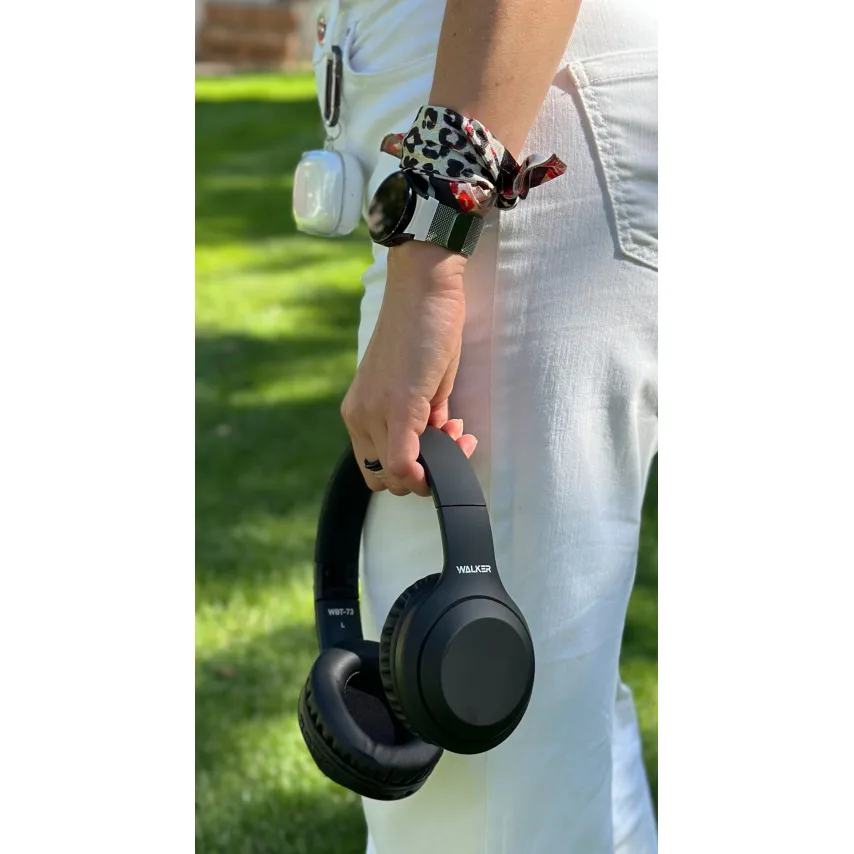 Навушники Bluetooth WALKER накладні чорні 40 мм шкірозамінник