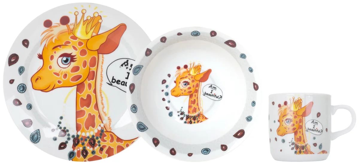 Дитячий набір Pretty Giraffe порцеляна 3 предмета 230 мл 18 см 15 см