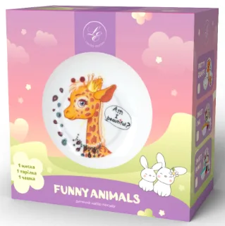 Дитячий набір Pretty Giraffe порцеляна 3 предмета 230 мл 18 см 15 см