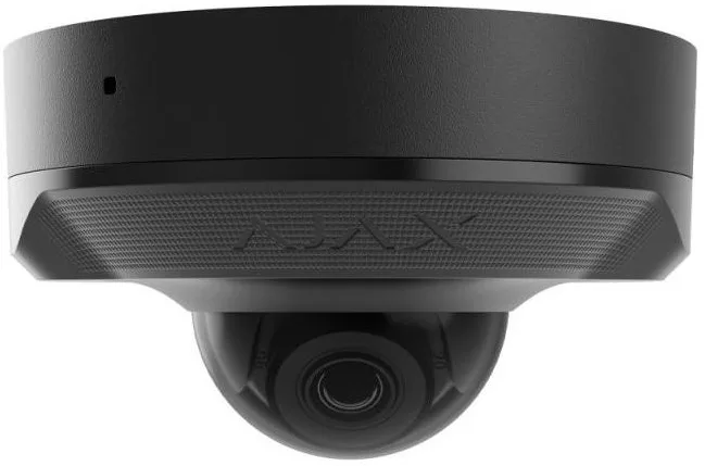 IP-Камера дротова Ajax DomeCam Mini, 8мп, 2.8мм, Poe, True WDR, IP 65, ІЧ 30м, аудіо, кут огляду 100° до 110°, міні купольна, чорна