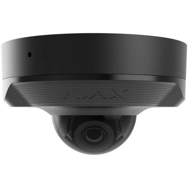 IP-камера проводная Ajax DomeCam Mini, 8 МП, 2.8 мм, Poe, True WDR, IP 65, ИК 30 м, аудио, угол обзора 100° до 110°, мини купольная, черная.