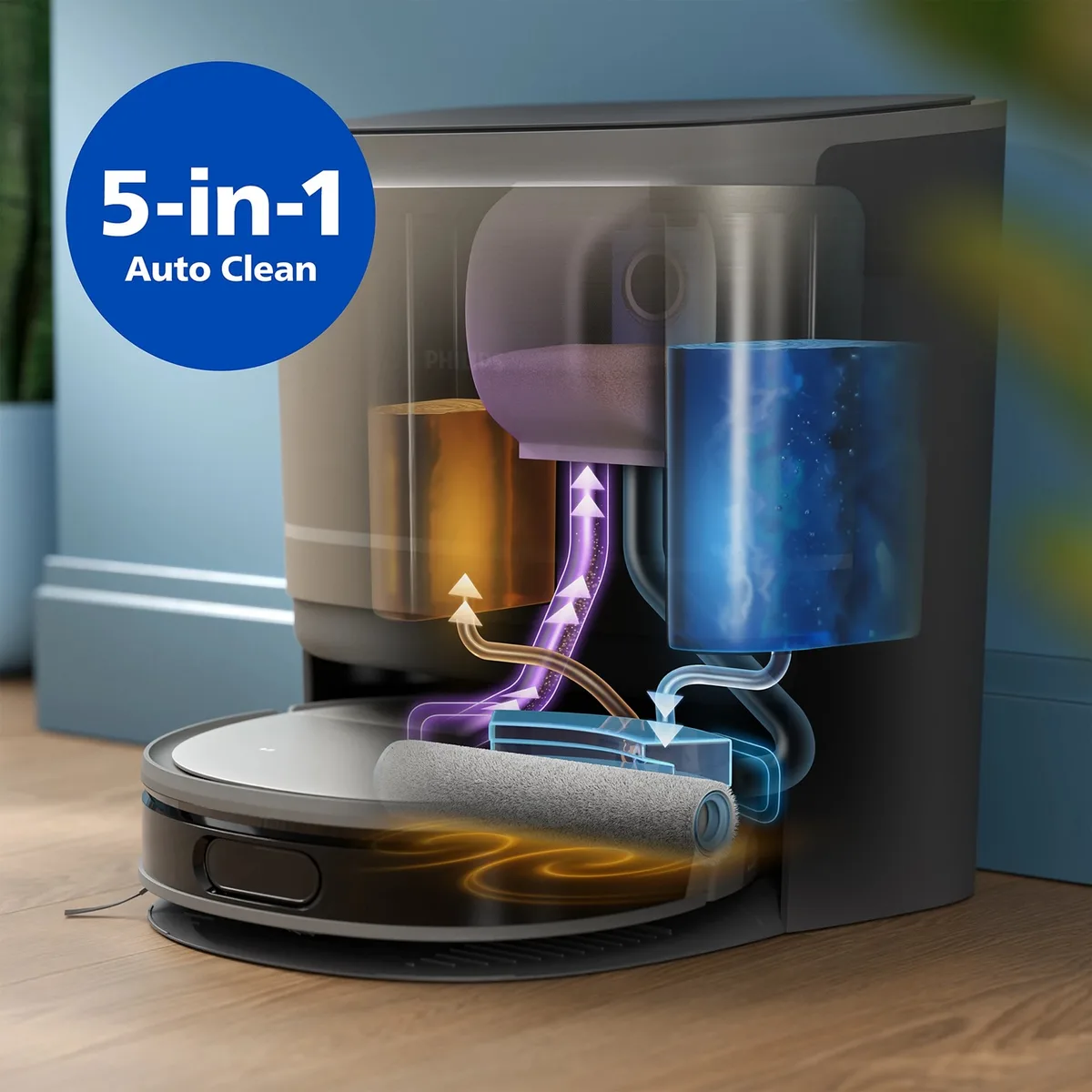 Робот-пилосос Philips вологе сухе прибирання 36,5х9,8 см чорний