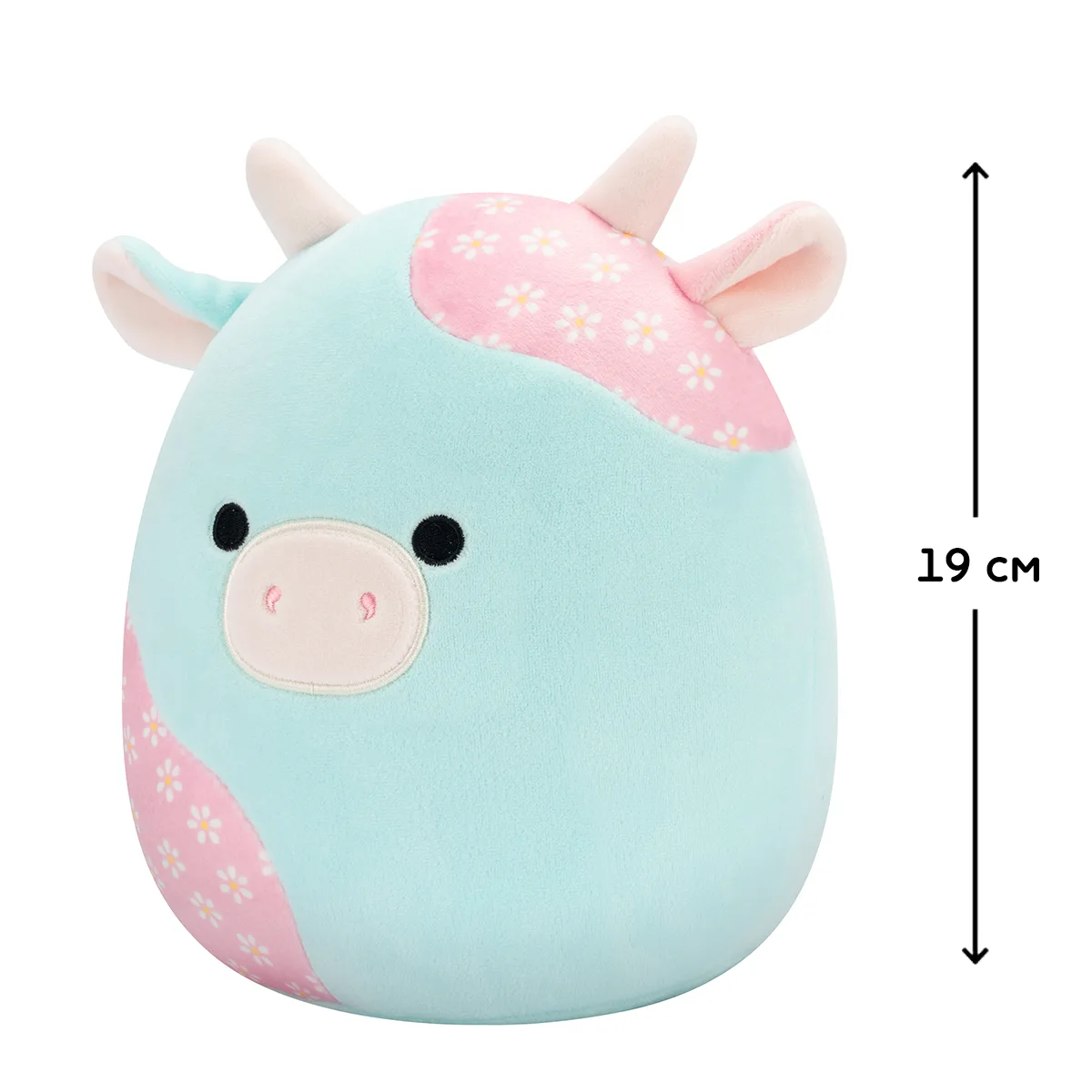 М'яка іграшка Squishmallows поліестер 19 см м'ятна пастельна корівка