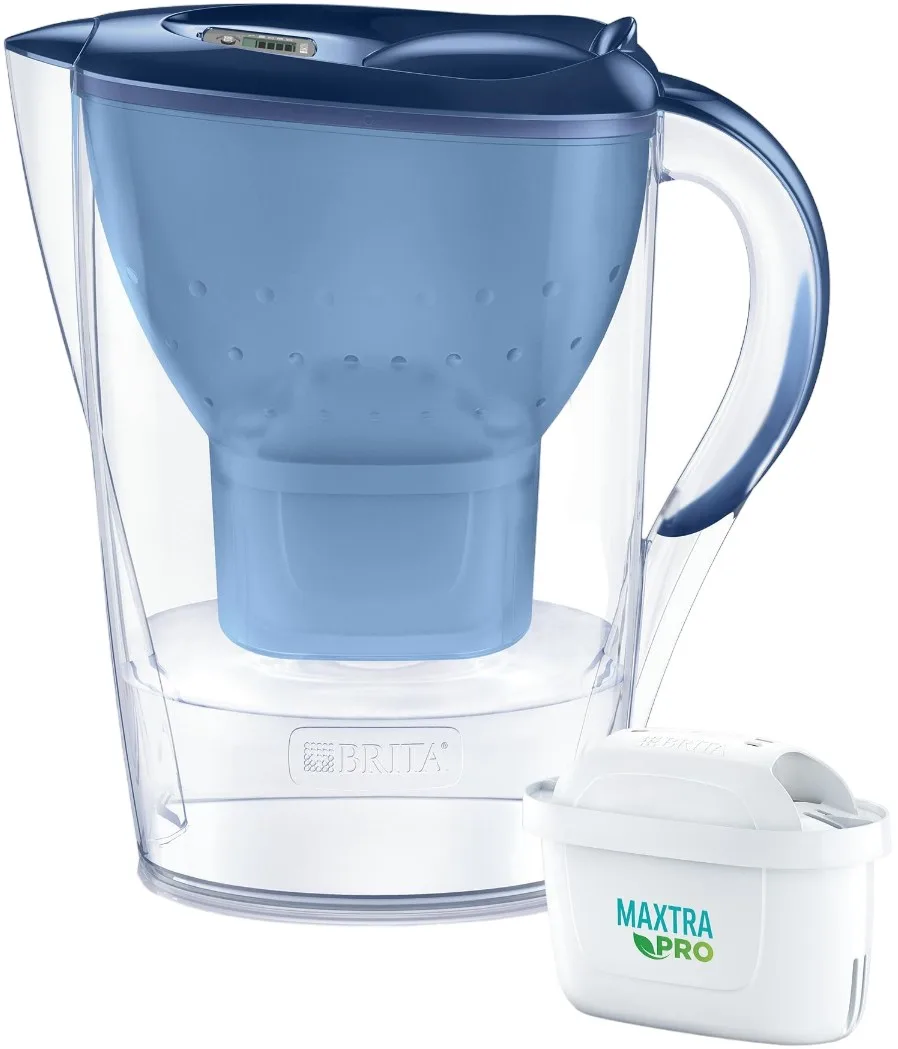 Фільтрувальний глечик Brita Marella Memo MXPro 2.4л (1.4л очищеної води) з картриджем, синій.