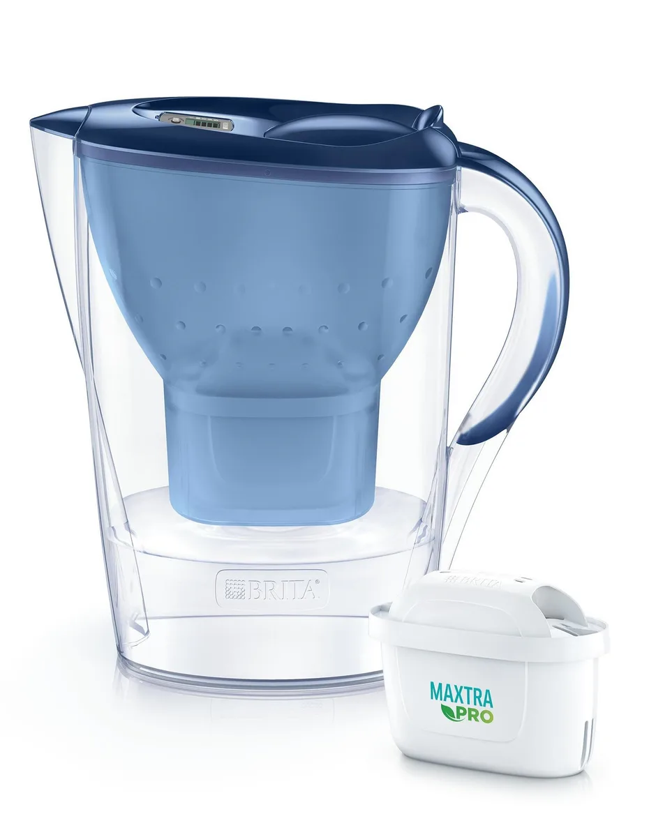 Фільтрувальний глечик Brita Marella Memo MXPro 2.4л (1.4л очищеної води) з картриджем, синій.
