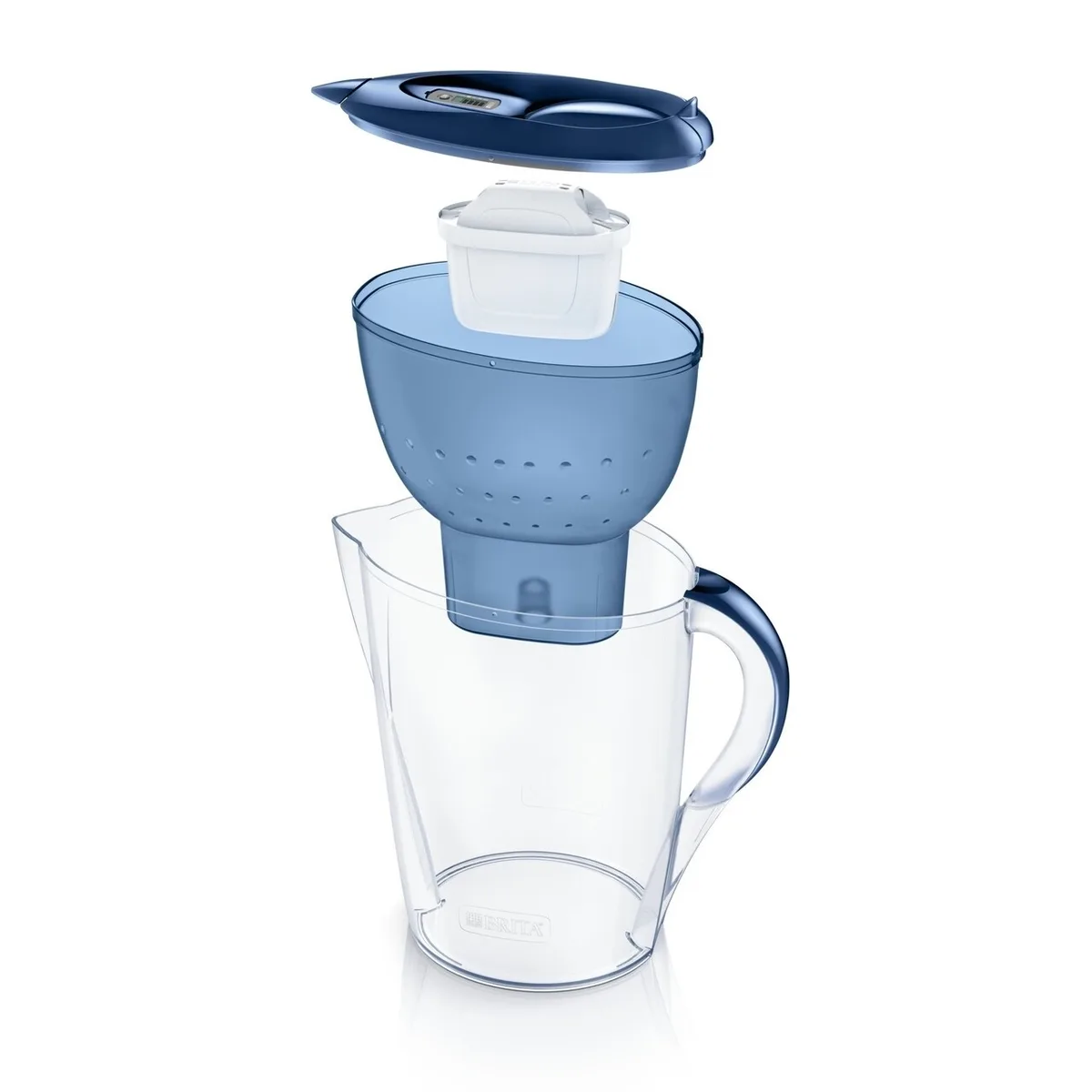 Фільтрувальний глечик Brita Marella Memo MXPro 2.4л (1.4л очищеної води) з картриджем, синій.
