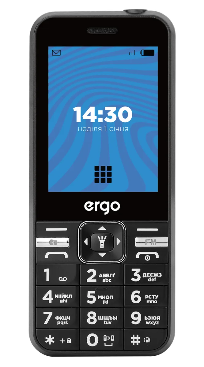 Мобільний телефон ERGO пластик 2,8 дюйма чорний Dual SIM