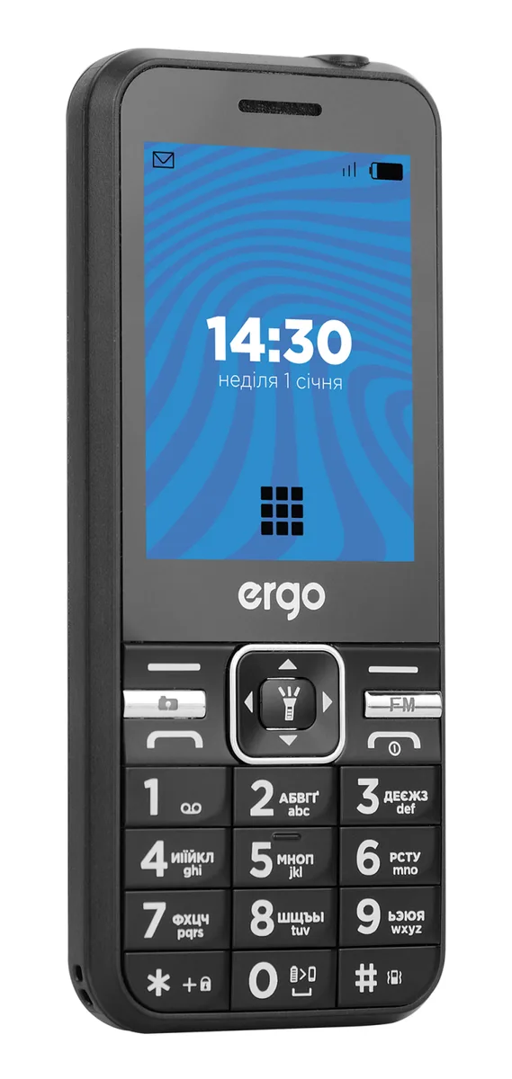 Мобільний телефон ERGO пластик 2,8 дюйма чорний Dual SIM
