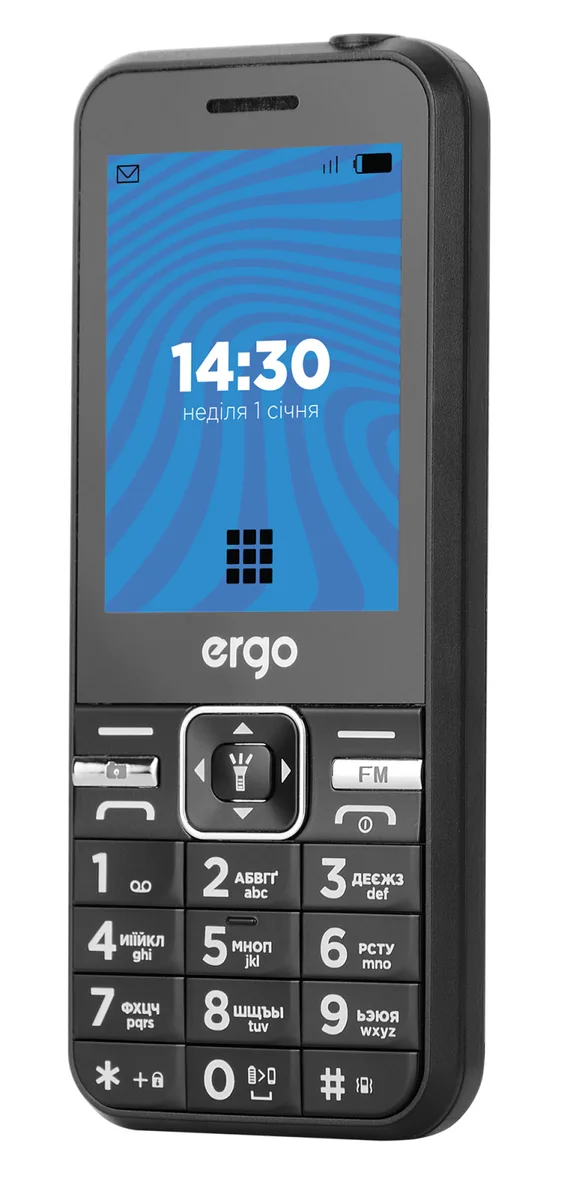Мобільний телефон ERGO пластик 2,8 дюйма чорний Dual SIM