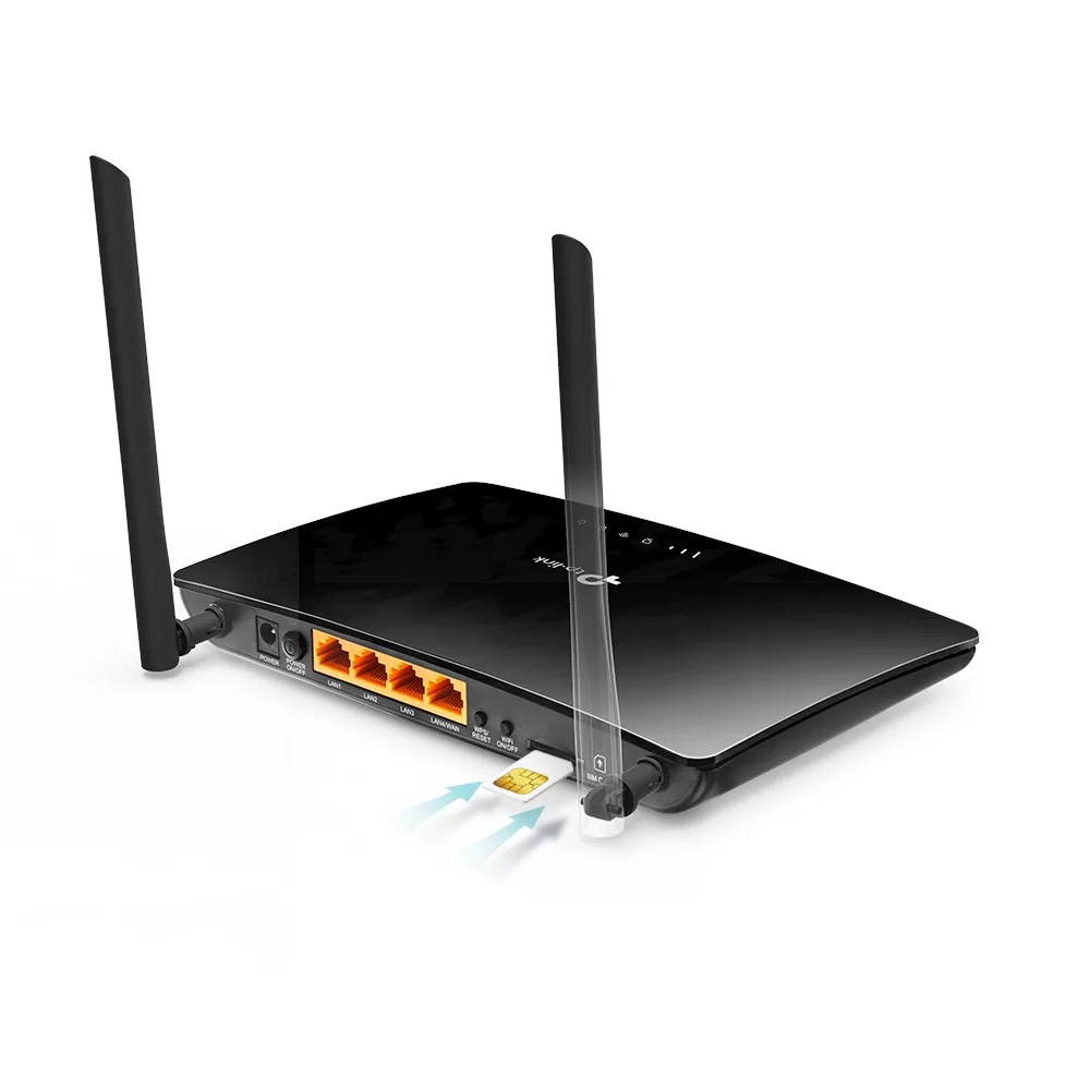 Маршрутизатор TP-Link 4G LTE WiFi AC1350 3 порти LAN 2.4 ГГц 5 ГГц чорний