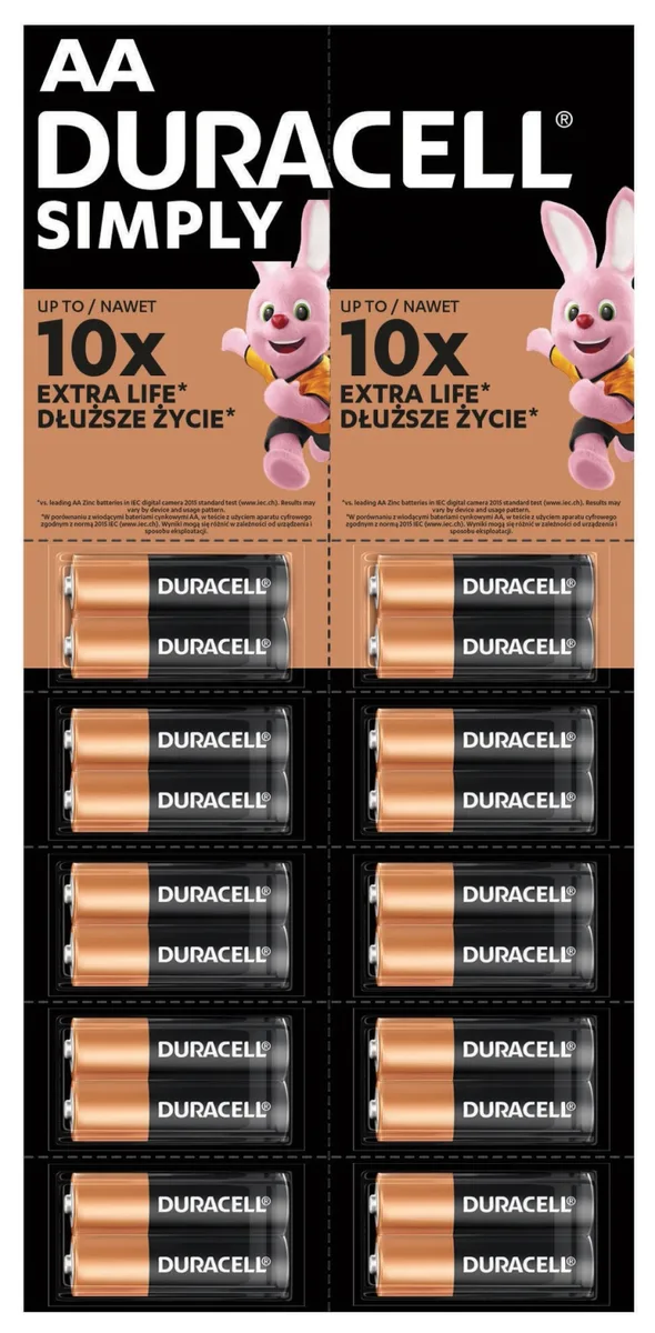 Батарейка DURACELL Лужна AA 1,5 В Упаковка 2х10 шт.