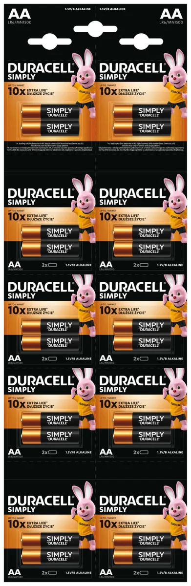 Батарейка DURACELL Щелочная AA 1,5 В Упаковка 2х10 шт.