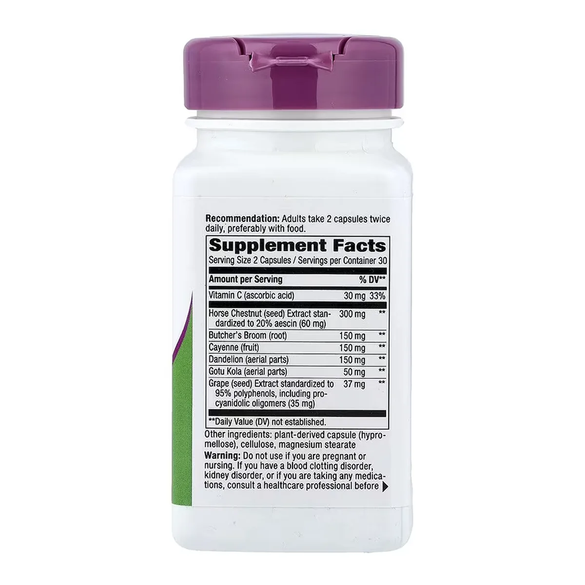 Leg Veins Premium Blend Nature's Way веганські капсули 60 шт без глютену