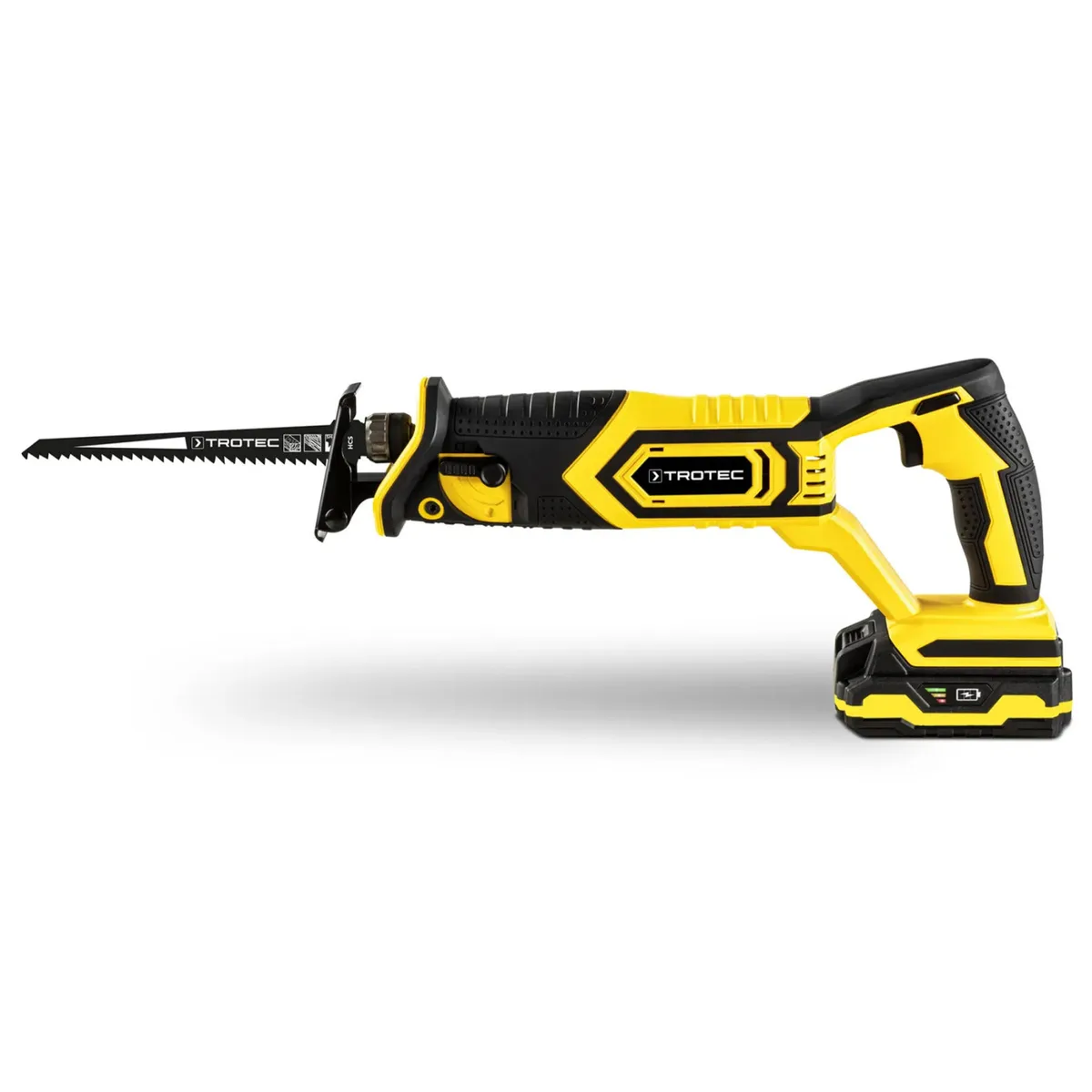 Пила шабельна акумуляторна Trotec 20V 2Ah жовта в кейсі