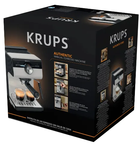 Кавоварка еспресо Krups пластикова 20х28,6х28,8 см сірий