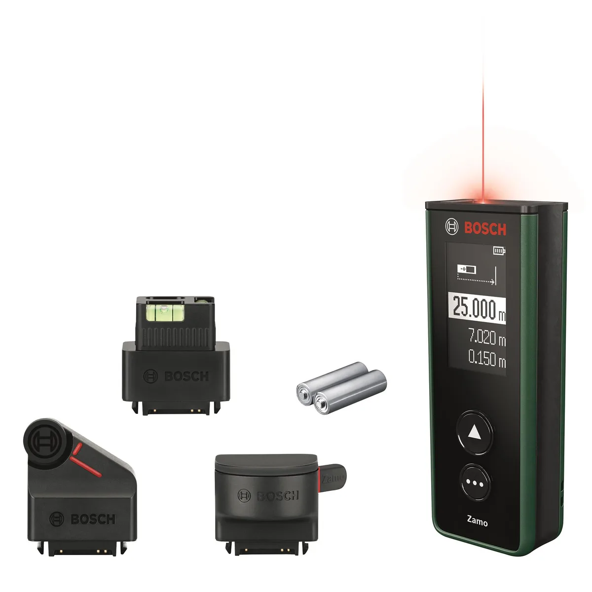 Лазерний далекомір Bosch Zamo, діапазон 0.15-20м, точність ±3мм, вага 0.85кг.