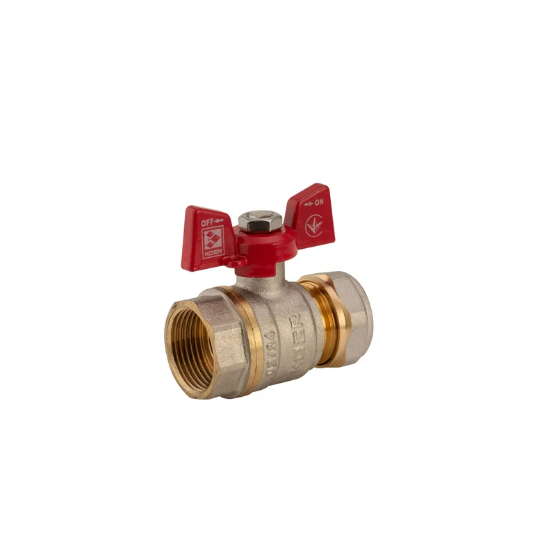 Кран шаровой KOER латунный 20x3/4F стальной WING