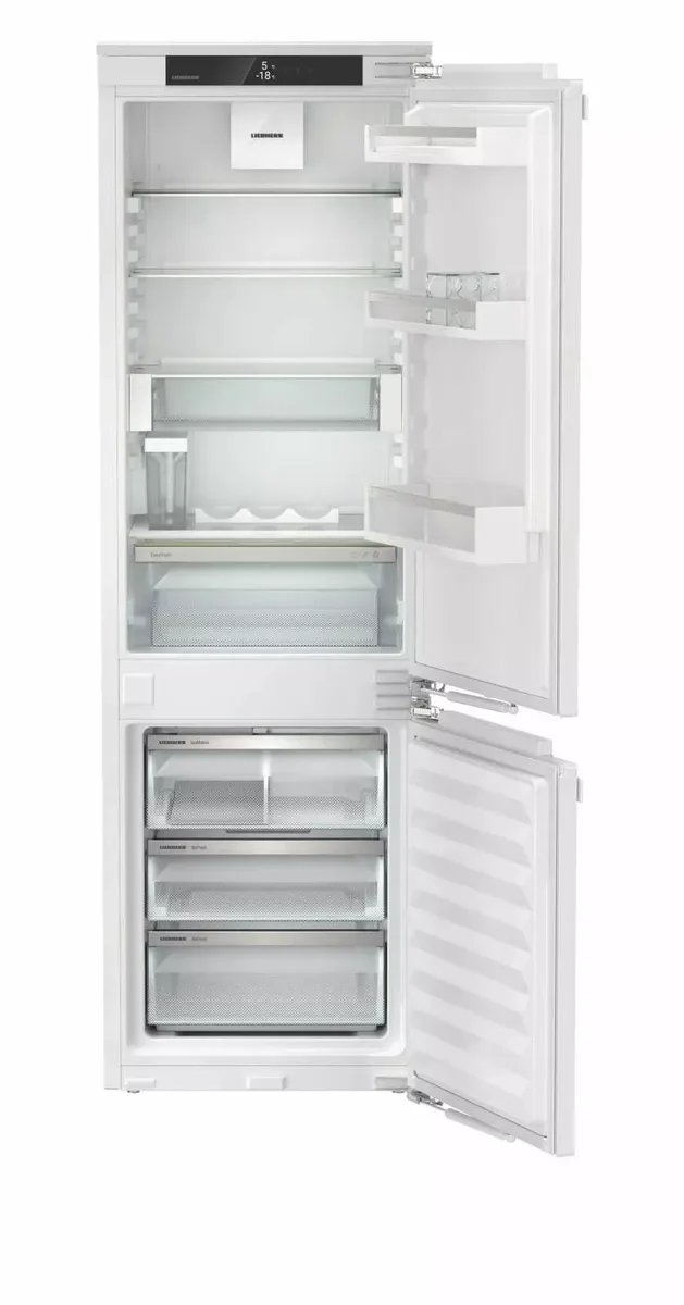 Встроенный холодильник Liebherr с нижним морозильником, 177x541x545 см, объем холодильного отдела – 182 л, морозильного – 67 л, 2 дверцы, класс энергоэффективности D, No Frost