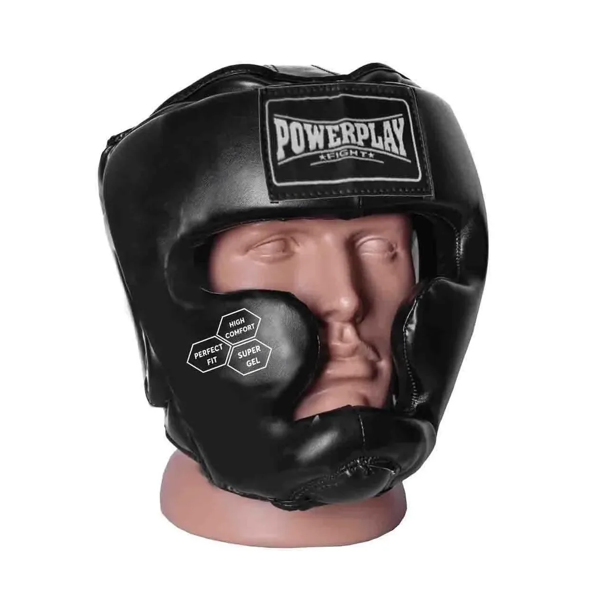 Боксерський шолом Active Point PU шкіра S Чорний