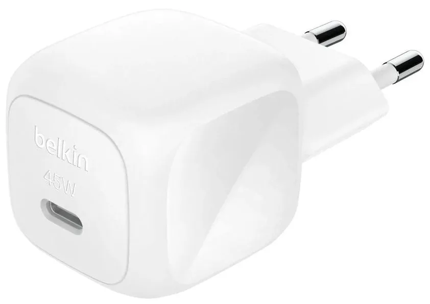 Зарядний пристрій Belkin 45Вт USB-C PD PPS білий універсальний для смартфонів