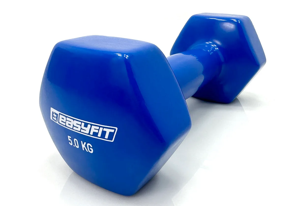 Гантель EasyFit вінілова 5 кг синя