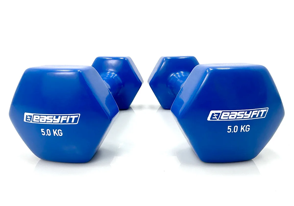 Гантель EasyFit вінілова 5 кг синя