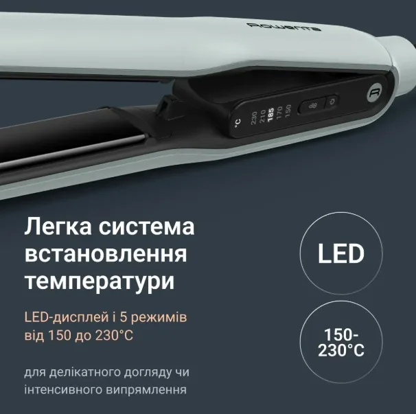 Випрямляч волосся Rowenta Керамічний Титановий 3,5х9,8х31,6 см М'ятний