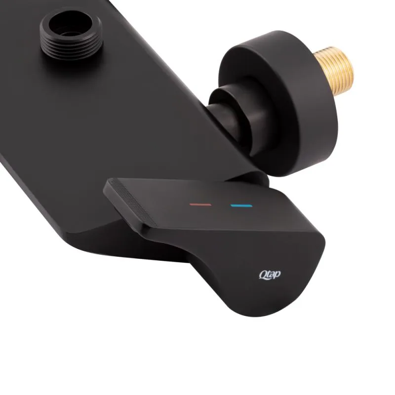 Душова система Qtap Sloup 51105OGB з верхнім і ручним душем латунь/ABS 255х585х1460 мм чорна матова