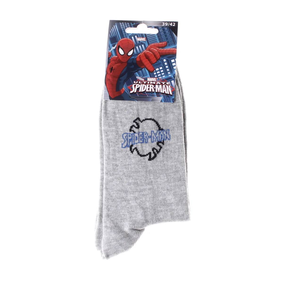 Шкарпетки SPIDER MAN 73% бавовна 39-42 світло-сірий