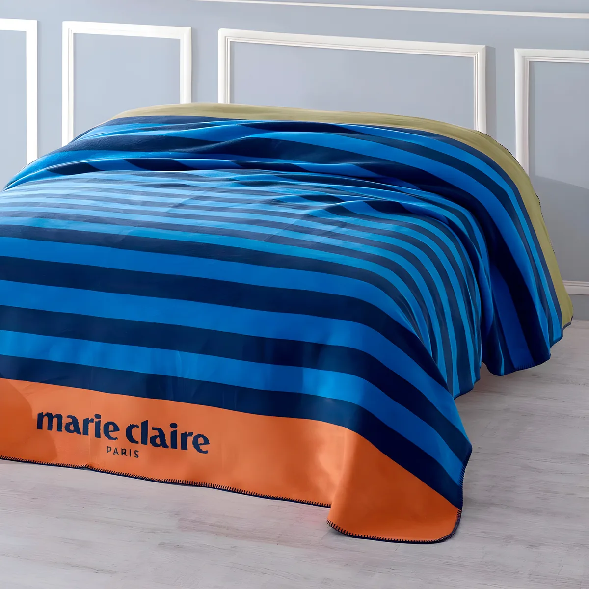 Плед Marie Claire Поліестер Бавовна 200х220 см Синій