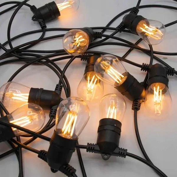 Солнечная гирлянда SuperLED пластиковая 10 м черная 10 LED лампочек
