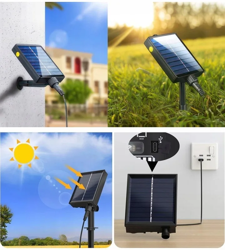 Солнечная гирлянда SuperLED пластиковая 10 м черная 10 LED лампочек