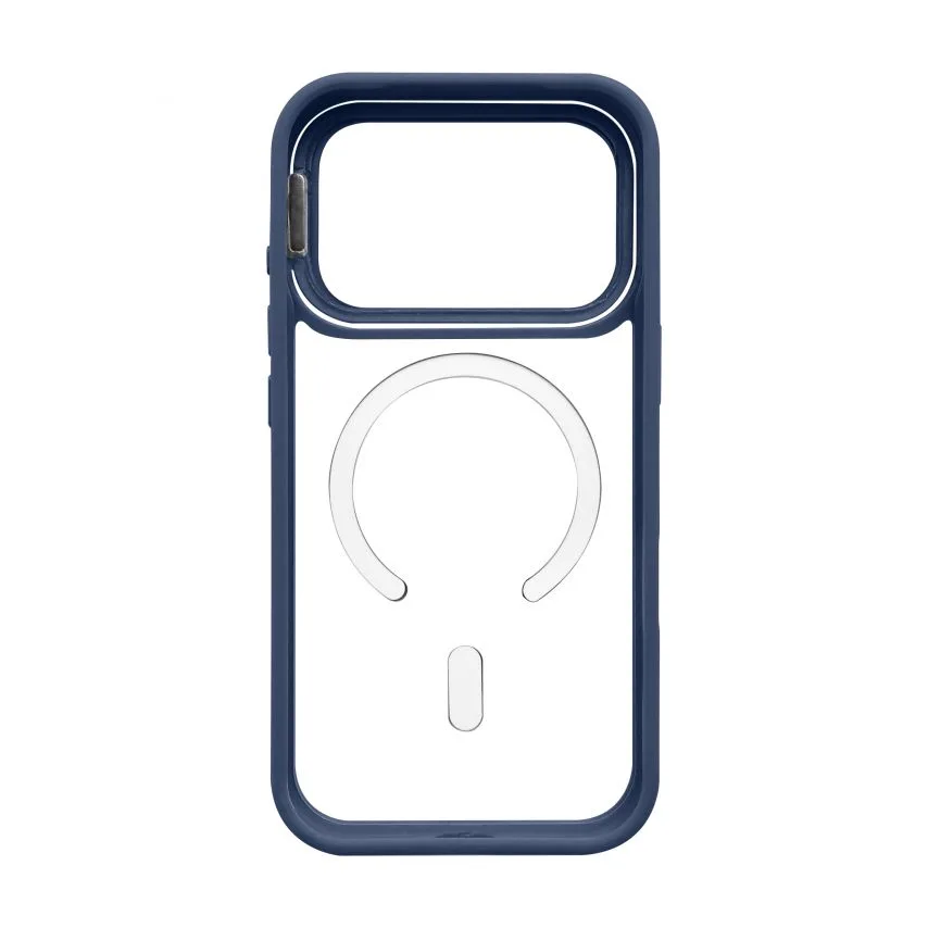 Чохол MagSafe для iPhone 17 Pro пластик силікон з підставкою синій
