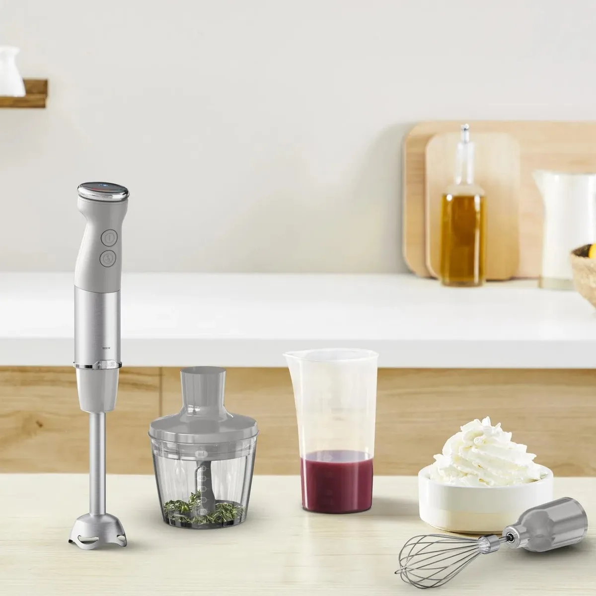 Блендер Tefal 1000 Вт 3 в 1 пластикова чаша 800 мл сірий