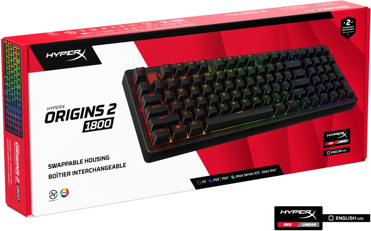 Клавіатура HyperX механічна дротова 1800 чорна RGB