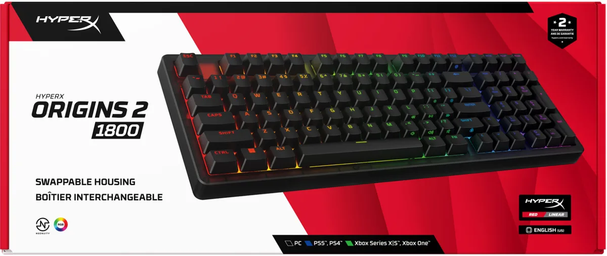 Клавіатура HyperX механічна дротова 1800 чорна RGB
