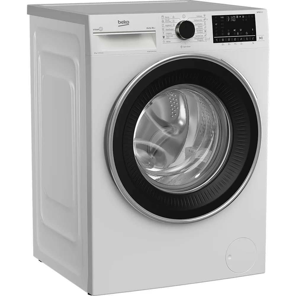 Фронтальна пральна машина Beko, 8 кг, 1400 об/хв, клас енергоефективності A+++, 55 см, з дисплеєм, паровою функцією, інверторним д