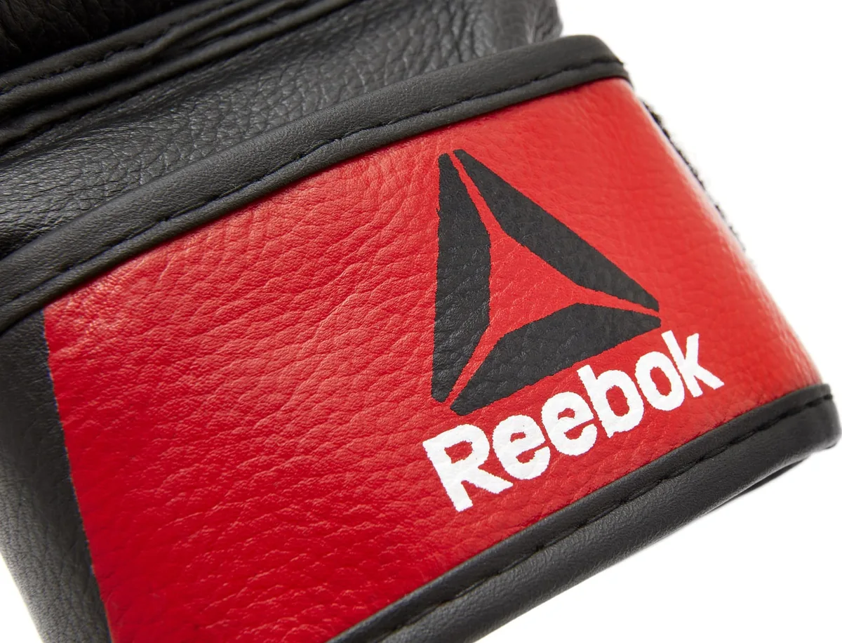 Рукавички Reebok шкіряні S чорний червоний для єдиноборств