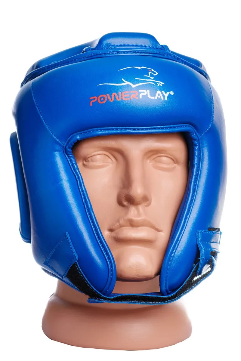 Боксерський шолом Active Point штучна шкіра XL Синій капа в комплекті