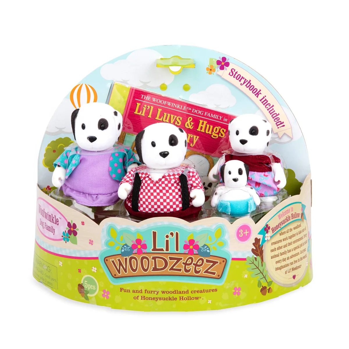 Набор фигурок Li'l Woodzeez Семья Собак 4ед, книга EN