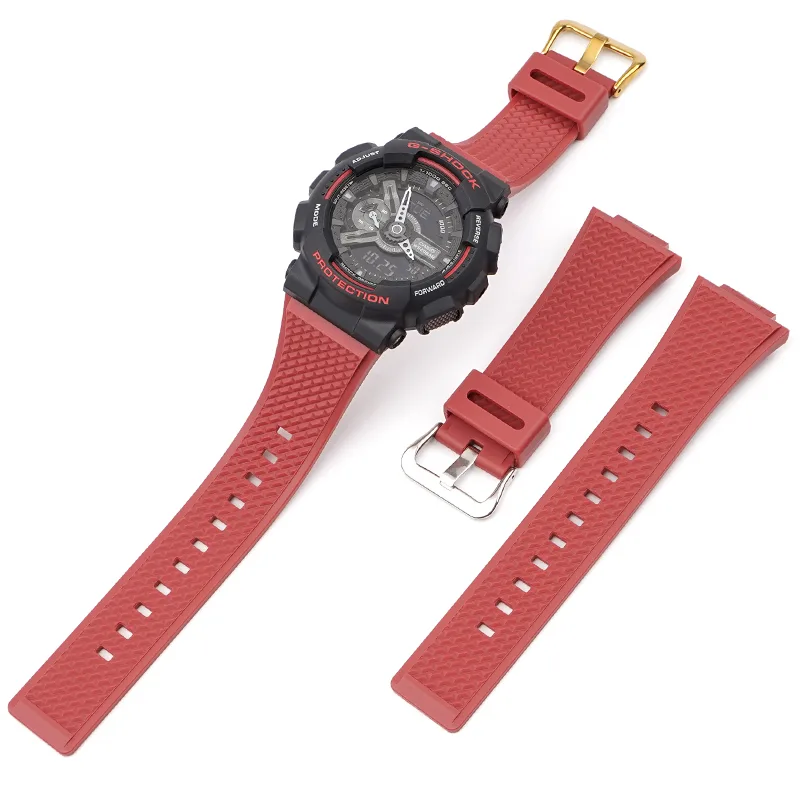 Ремінець Casio полімерний 21,3 см 16 мм червоний