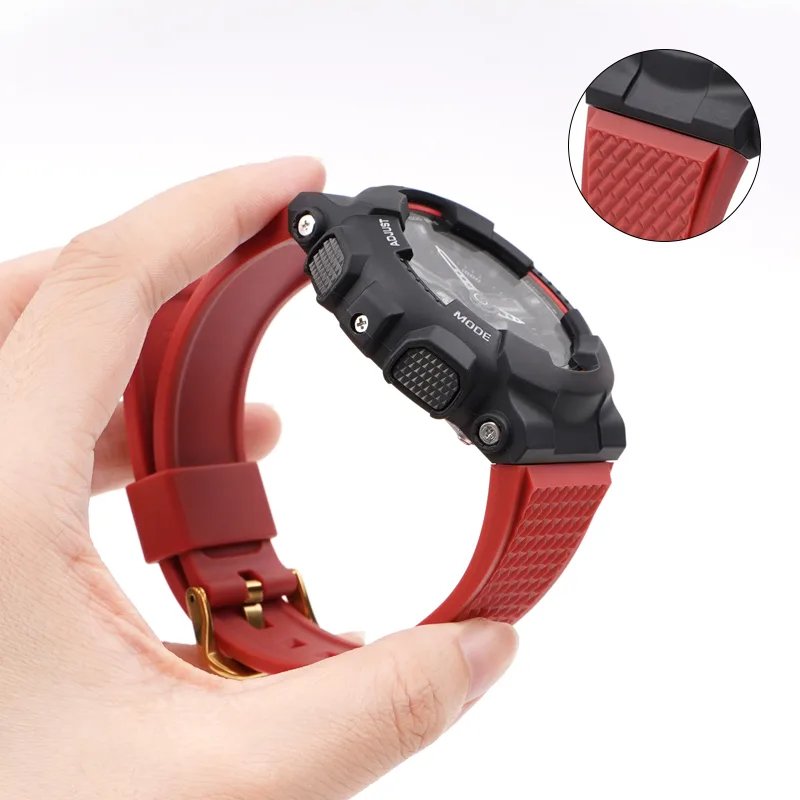 Ремінець Casio полімерний 21,3 см 16 мм червоний