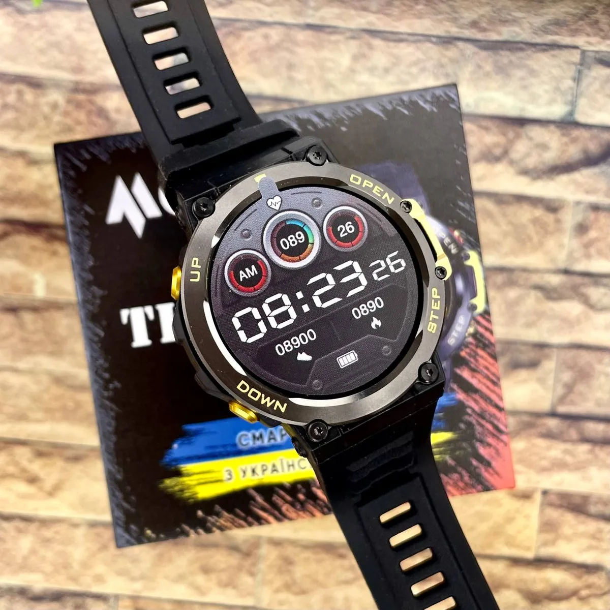 Розумні годинники Modfit полімер сталь 35 мм чорні золоті