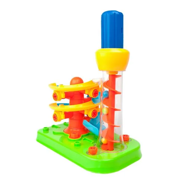 Конструктор Edu-Toys Гірка-спіраль 55 деталей різнокольоровий пластик 33х26,6х11 см